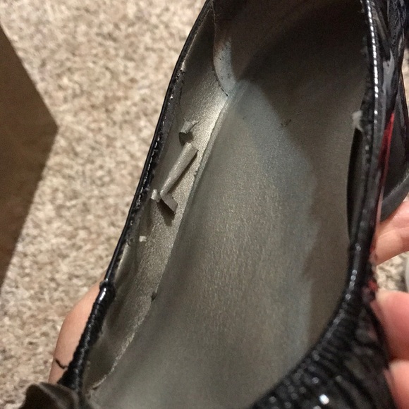 Women’s stacked heel/wedge patent black size 9 - Picture 5 of 5